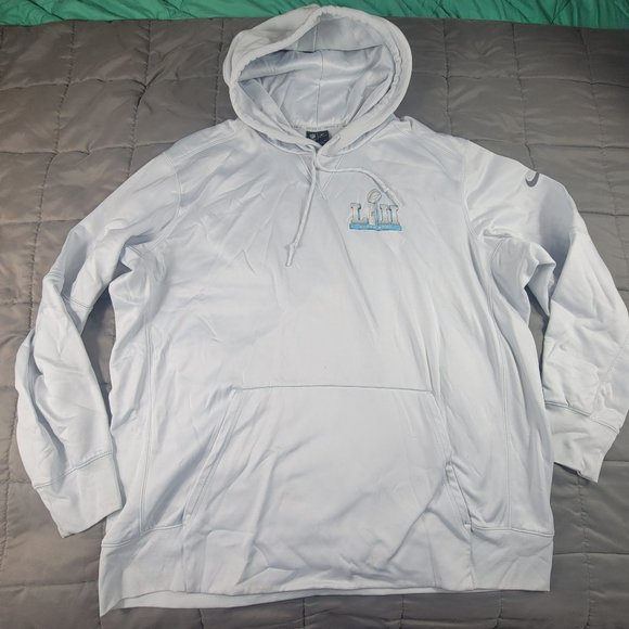 Nike Super Bowl LII Mens 3XL White Pull Over Dri Fit Football Sports Casual